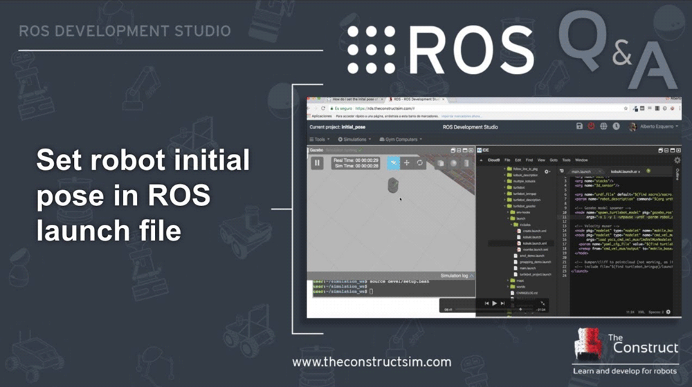 [ROS Q&A] 114 – Set robot initial pose in ROS launch file