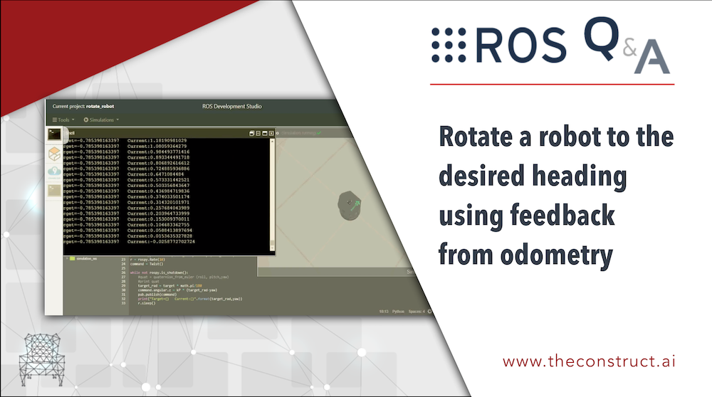 Rotate a robot to the desired heading using feedback from odometry