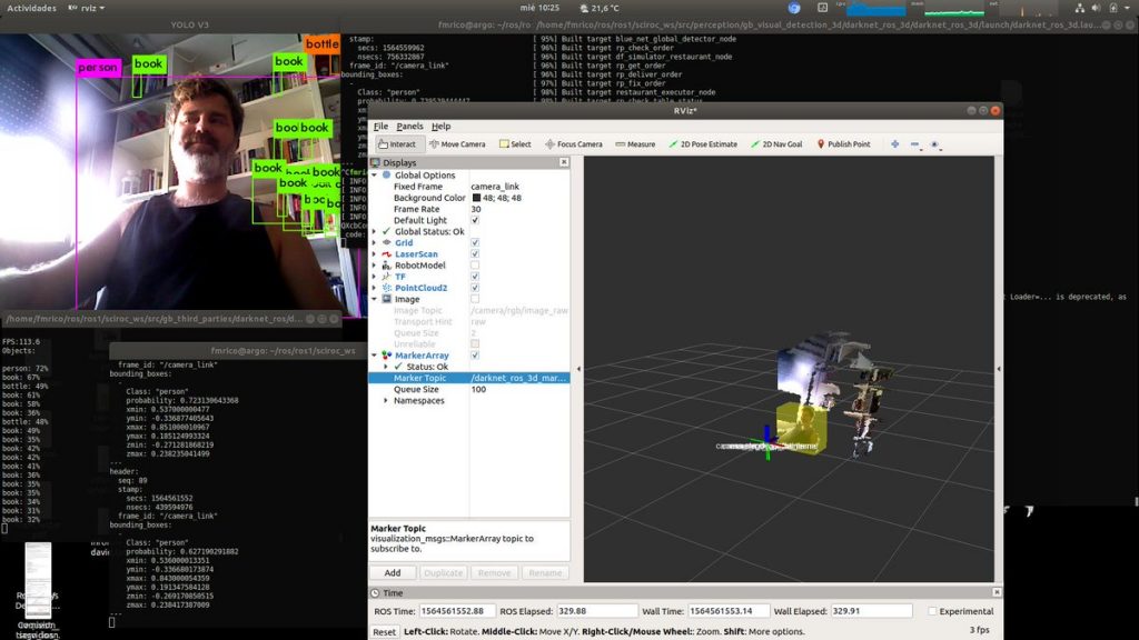Francisco Martin shows how Darknet ROS 3D works to detect object locations