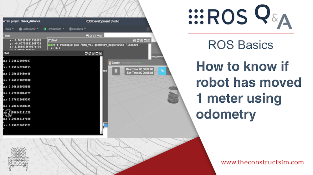 How to know if robot has moved 1 meter using odometry
