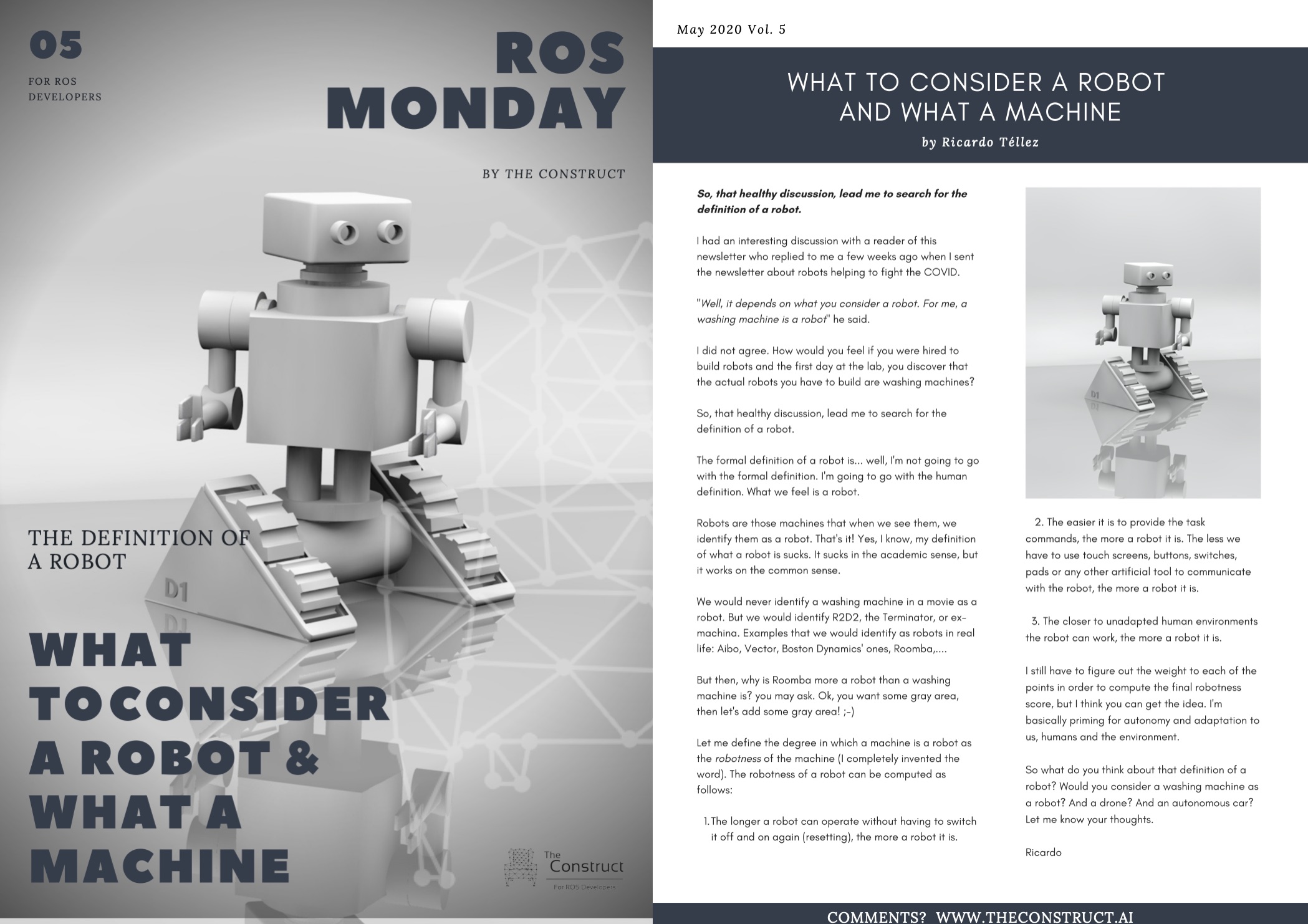 ROS Monday Vol.5 – What to consider a robot and what a machine