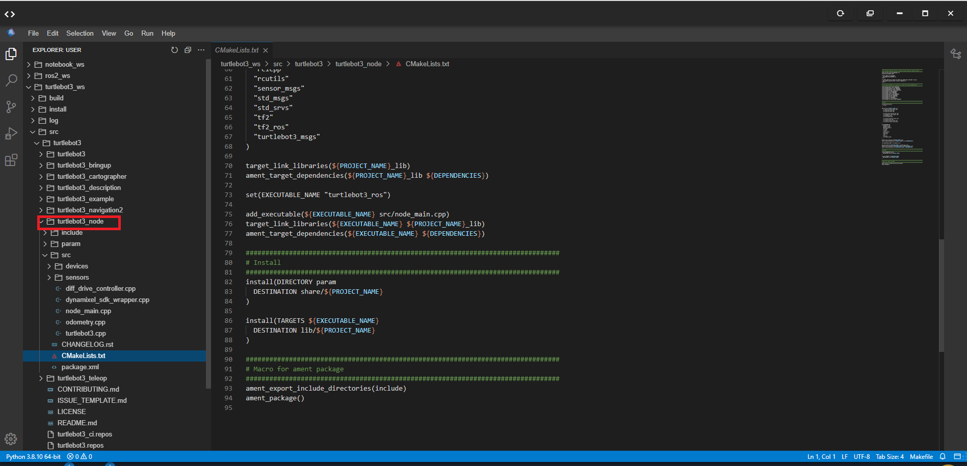 Turtlebot3_node package