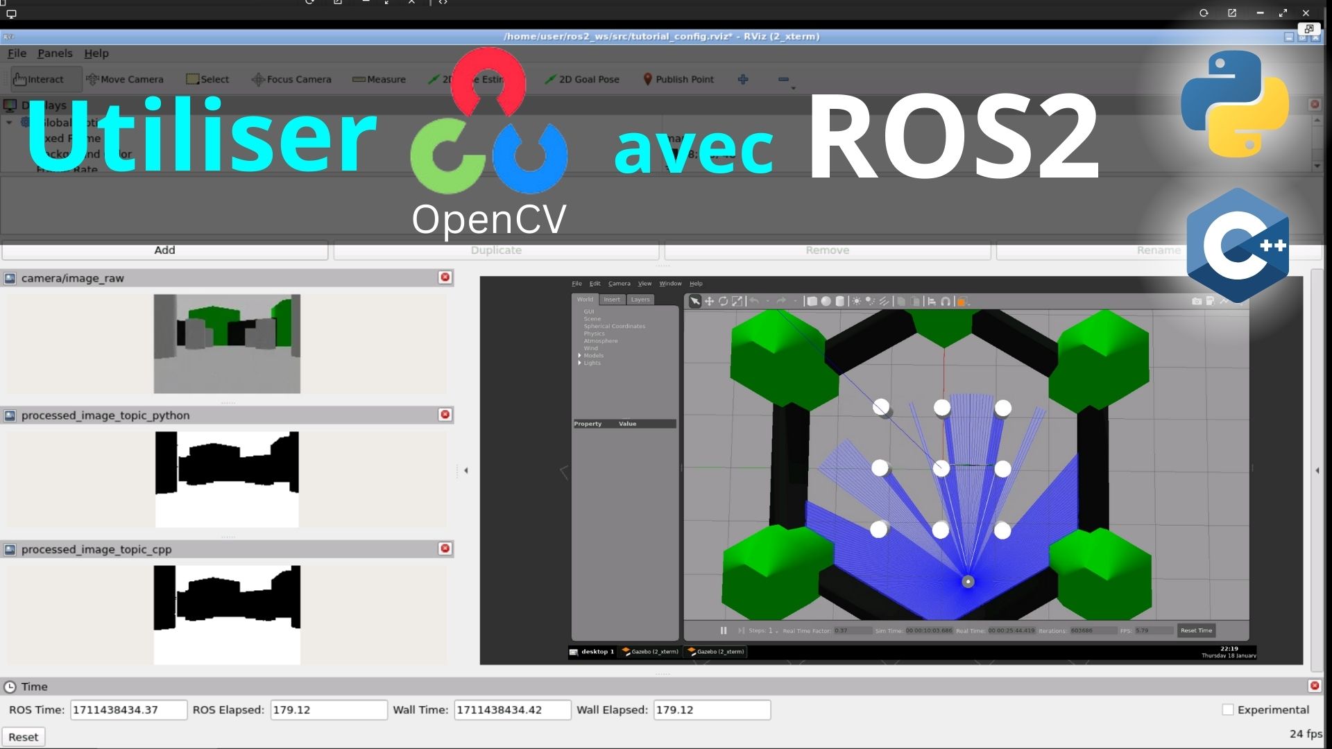 Comment utiliser OpenCV avec ROS2 en C++ et Python – French ROS Tutorial