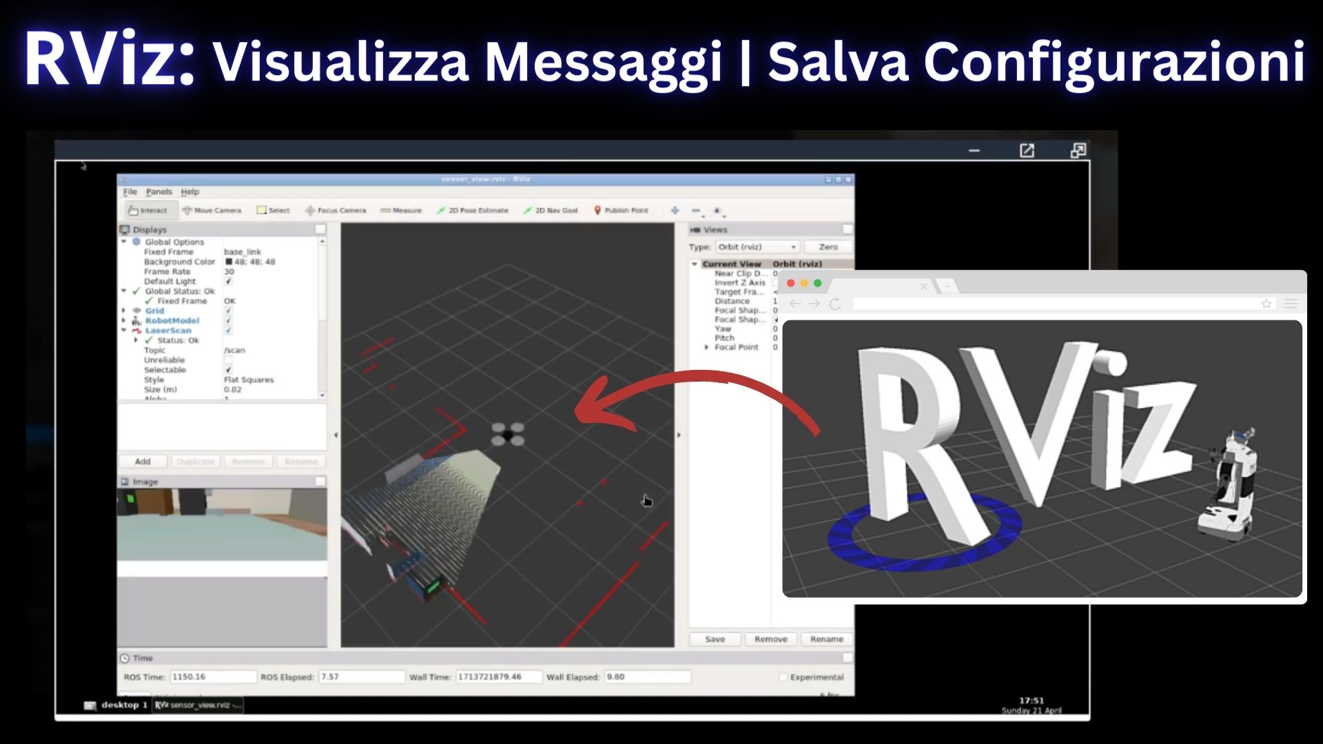 Visualizzare messaggi e salvare la configurazione con RViZ – Italian ROS Tutorial