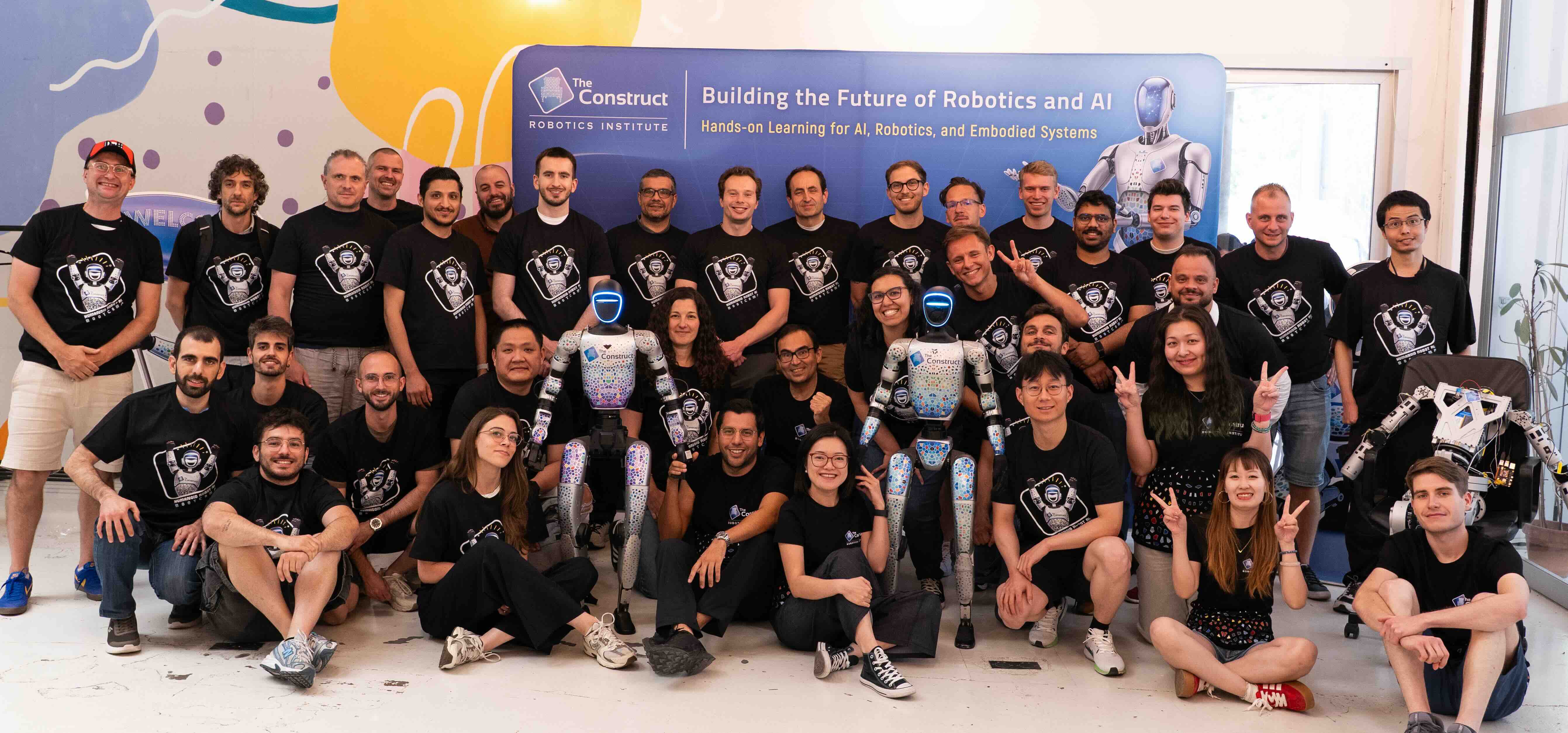 team group photo the construct humanoids robotics training